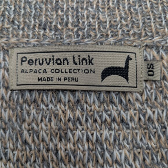 Peruvian Link Alpaca Ember Cardigan Sweater Open Front Small Tan Melange - Picture 8 of 11